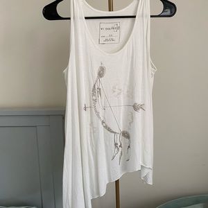Free People Asymmetrical Printed Tank Top Size XS